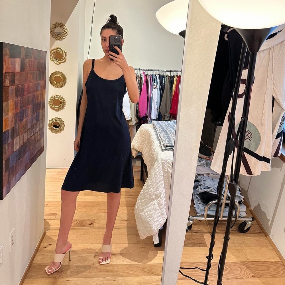 Dressbarn Navy blue midi slip